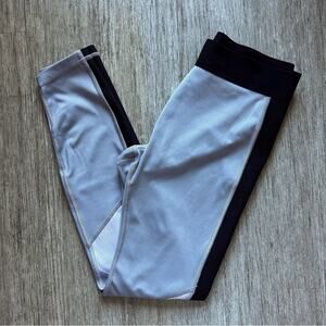 GAP Fit Gray/White/Black Full Length Zip Pocket Workout Leggings Tights Sz Small